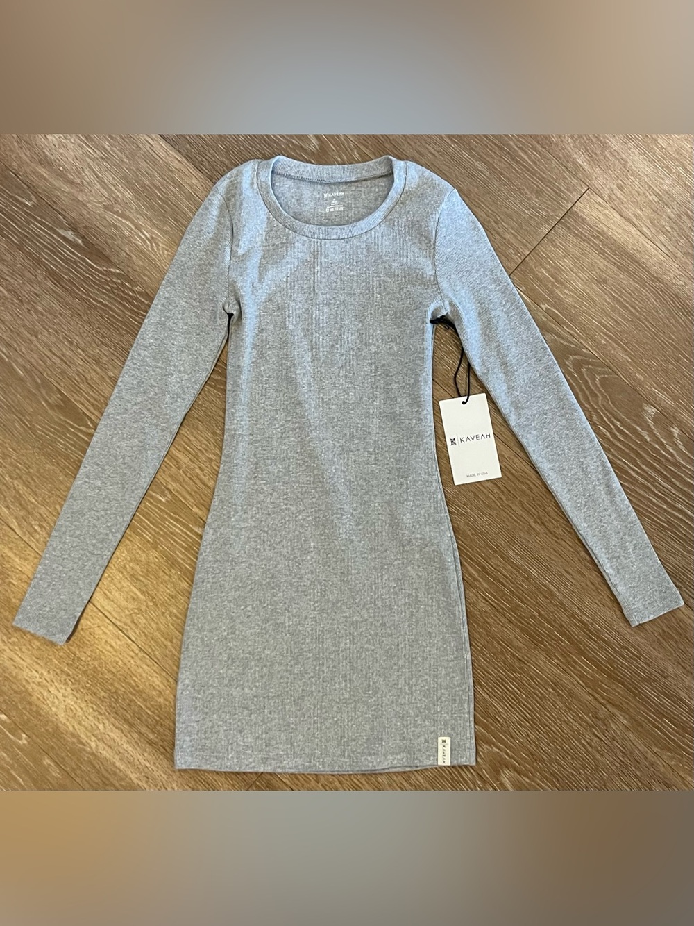 Kaveah Girls Heather Grey Ribbed Long Sleeve dress Medium(8-10) NWT